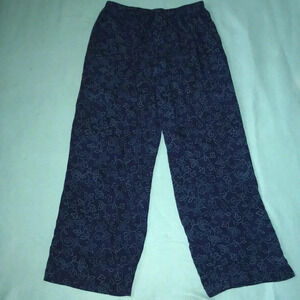 𝅺SHIP N SHORE vintage floral pull on pant elastic waistband art to wear size XL